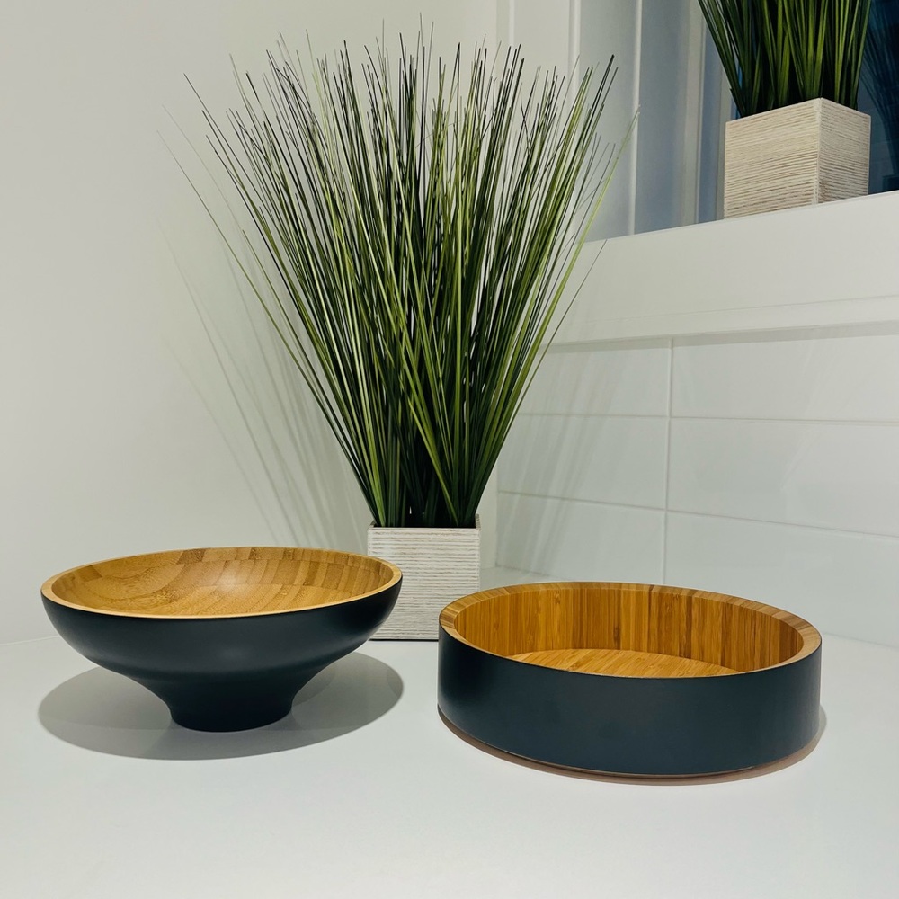 🖤🤎IKEA Bamboo Decor Bowls/ Serving Bowls (Set of 2)